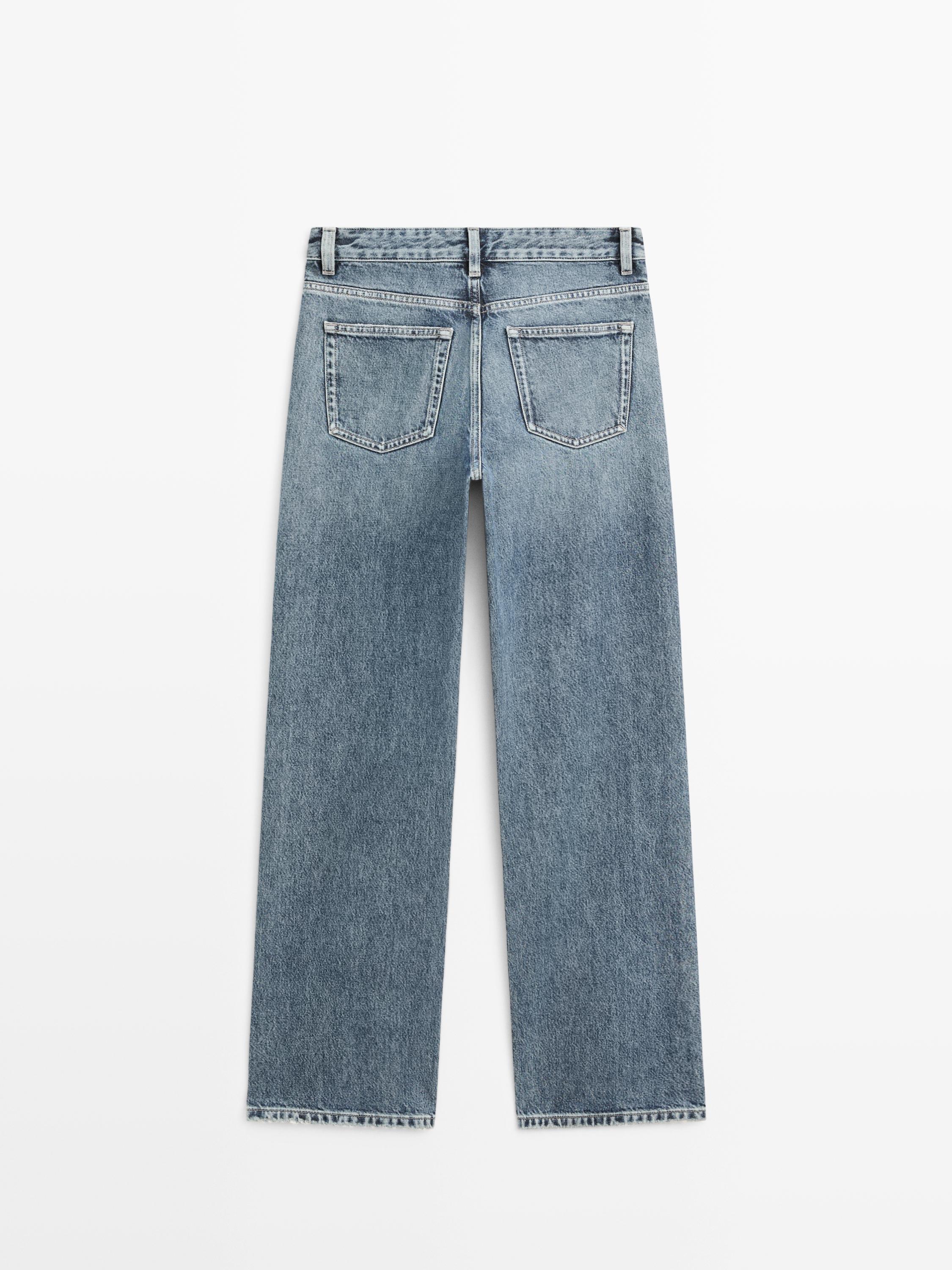 Mid-rise wide-leg jeans